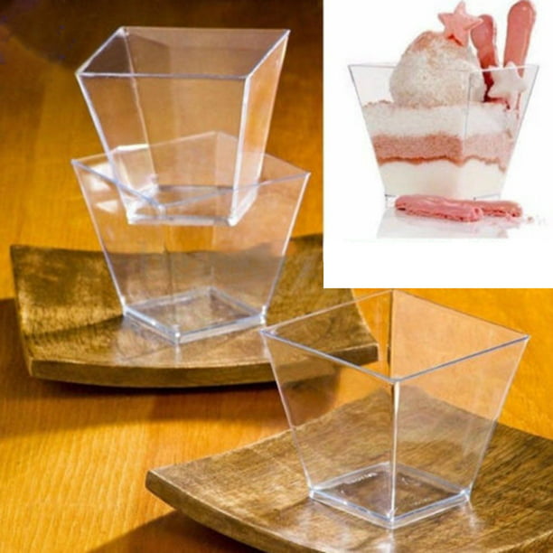 200 Small SHOT CUPS ..... Plastic clear party wedding pot jelly dessert glasses